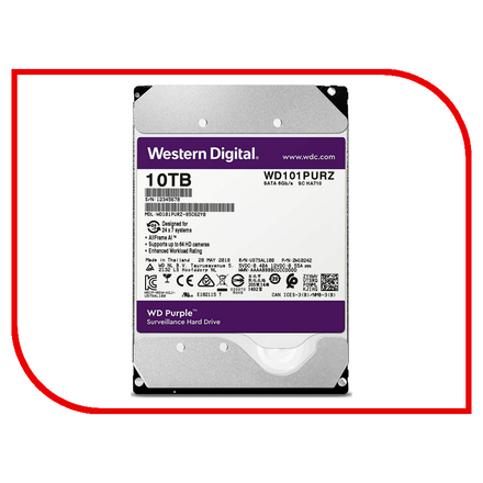 Жесткий диск 10Tb - Western Digital WD Purple WD101PURZ