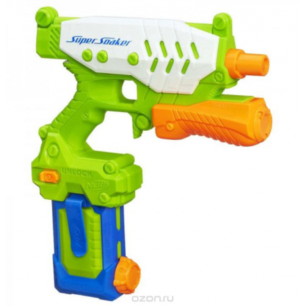 Водный бластер Nerf "Super Soaker. Short Wave", цвет: салатовый, белый, оранжевый