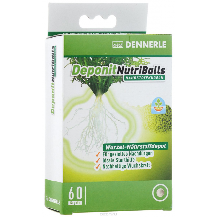 Удобрение для аквариумных растений Dennerle "Deponit NutriBalls", виде шариков, 60 шт DEN4480