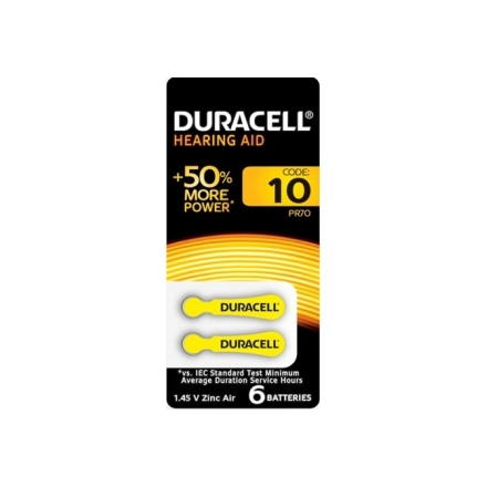 Кнопочные часовые батарейки duracell za10-6bl 6 штук в блистере б0039179