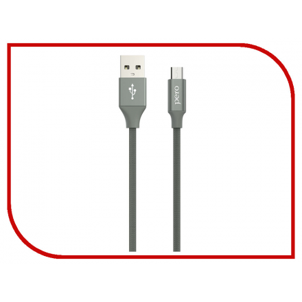 Аксессуар Pero DC-02 USB - microUSB 2А 1m PRDC-02MU1MGR Grey