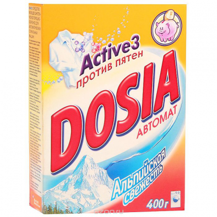 Стиральный порошок Dosia "Active 3", автомат, альпийская свежесть, 400 г