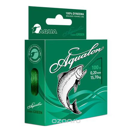 Плетеный шнур "Aqualon Dark-Green", толщина 0,16 мм, длина 100 м