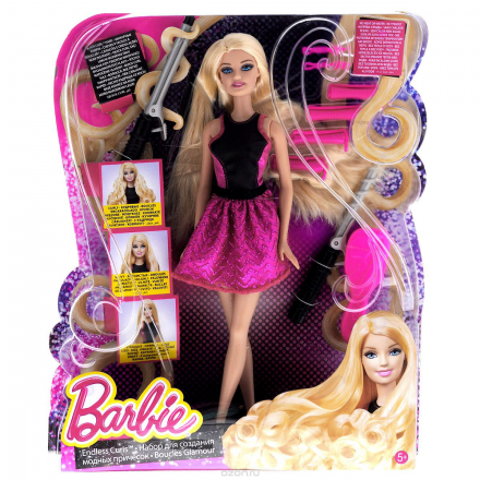 Barbie Кукла и набор для создания модных причесок