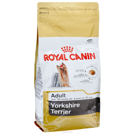 Корм сухой Royal Canin "Yorkshire Terrier Adult", для собак породы йоркширский терьер в возрасте от 10 месяцев, 1,5 кг