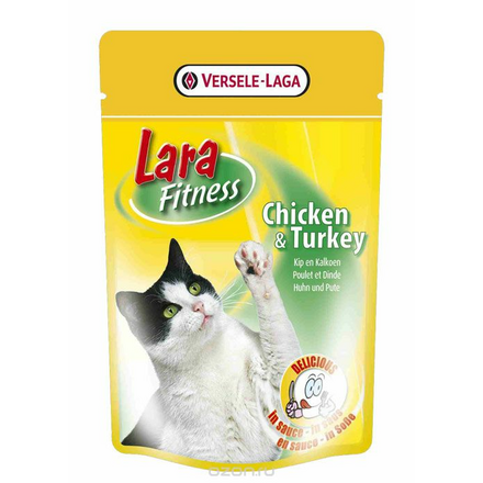 Консервы Versele-Laga "Lara Fitness Chicken-Turkey" для взрослых кошек, курица с индейкой в соусе, 100 г