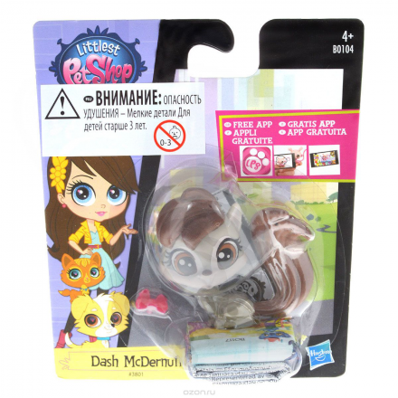 Littlest Pet Shop Фигурка "Зверюшка: Dash McDernutt", с аксессуаром