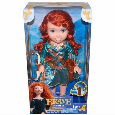 Disney Princess Кукла "Toddler Merida", с колчаном и луком, 35 см + ПОДАРОК