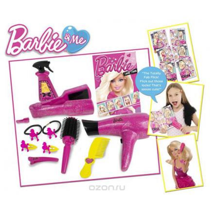 Игровой набор для ухода за волосами HTI "Barbie & Me", 16 предметов