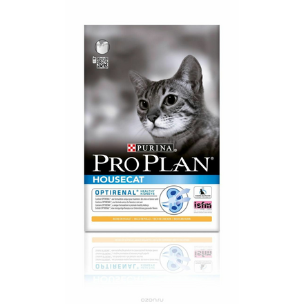 Корм сухой Pro Plan "House Cat" для взрослых кошек, живущих в помещении, с курицей, 1,5 кг