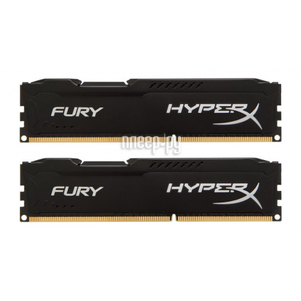 Модуль памяти Kingston HyperX Fury Black Series PC3-12800 DIMM DDR3 1600MHz CL10 - 16Gb KIT (2x8Gb) HX316C10FBK2/16