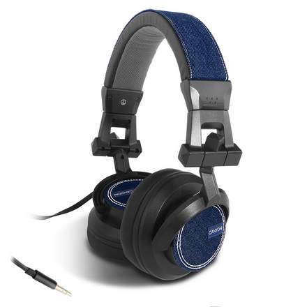 Гарнитура Canyon Jeans Headphones Black-Blue Jeans CNS-HHP1