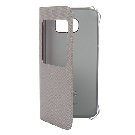 Аксессуар Чехол Samsung SM-G920 Galaxy S6 S View Fabric Silver EF-CG920BSEGRU