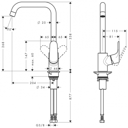 Смеситель для кухни Hansgrohe