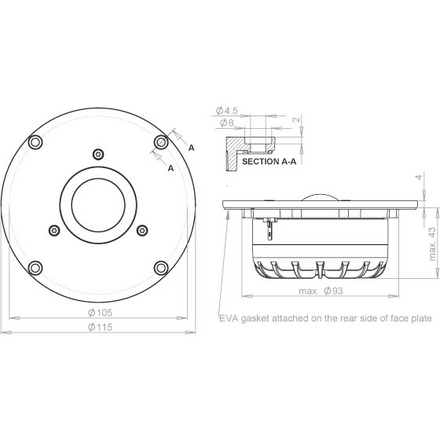 Динамик ВЧ Wavecor TW030WA06-01 (1 шт.)