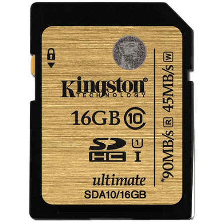 Карта памяти Kingston SDHC 16Gb Class 10 (SDA10/16GB)