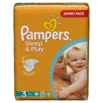 Pampers Sleep & Play Подгузники 3, 4-9 кг, 78 шт