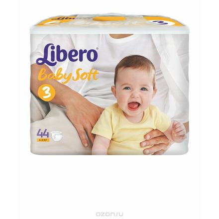 Libero Baby Soft Подгузники 3, 4-9 кг, 44 шт