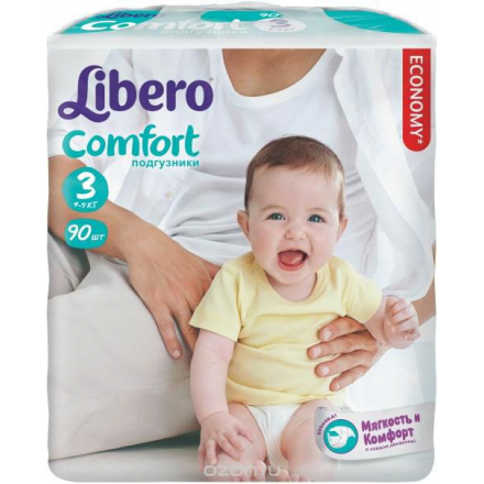 Libero Comfort Подгузники 3, 4-9 кг, 90 шт