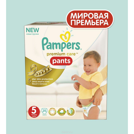 Pampers Premium Care Трусики 5, 12-18 кг, 20 шт