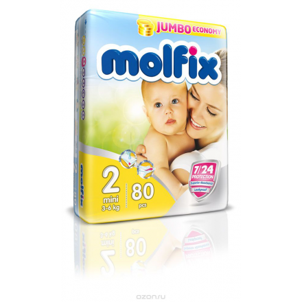 Подгузники Molfix Мини (3-6 кг), 80 шт