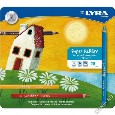 Карандаши цветные Super Ferby, 18 цветов (Lyra L3721180)