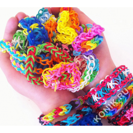 Резиночки для плетения браслетов Rainbow Loom, гелевые микс (RAINBOW LOOM B0077)