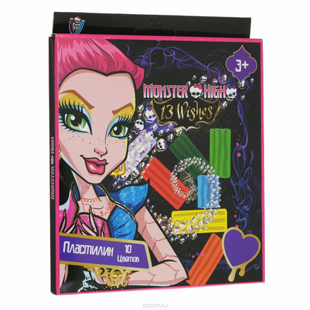 Пластилин "Monster high", 10 цветов