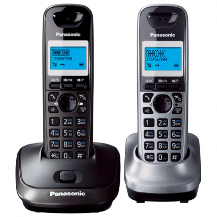 Dect Panasonic KX-TG2512RU2 темно-серый металлик, 2 трубки, АОН