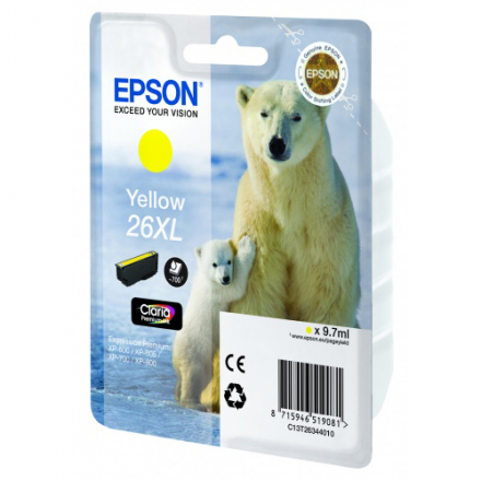 EPSON T2634 Yellow для XP-600/605/700/800 C13T26344010 увеличенный