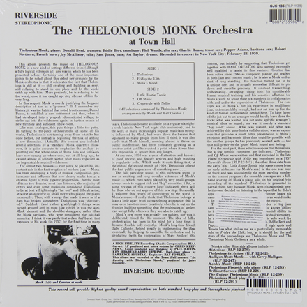 THELONIOUS MONK THELONIOUS MONK - AT TOWN HALL