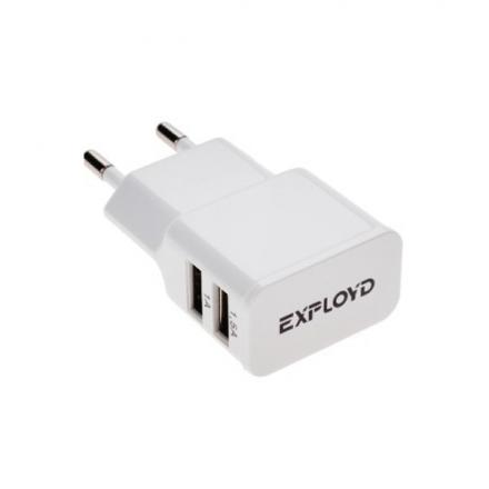 Зарядное устройство Exployd 2xUSB 2.5A / 1.5А + 1А White EX-Z-00010