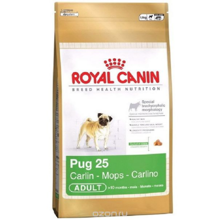 Корм сухой Royal Canin "Adult Pug" для взрослых собак породы мопс, 500 г