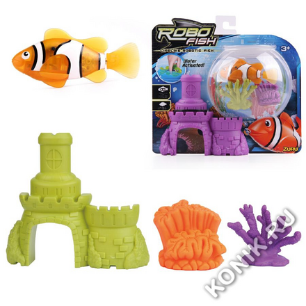 РобоРыбка Robofish с 2 кораллами и замком (ZURU 2539)