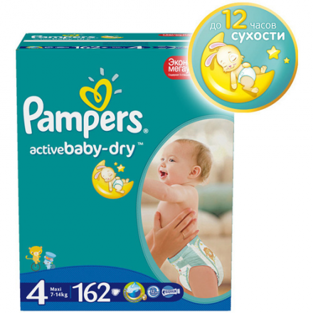 Подгузник Pampers Active Baby-Dry Maxi 7-14кг 162шт PA-81522320