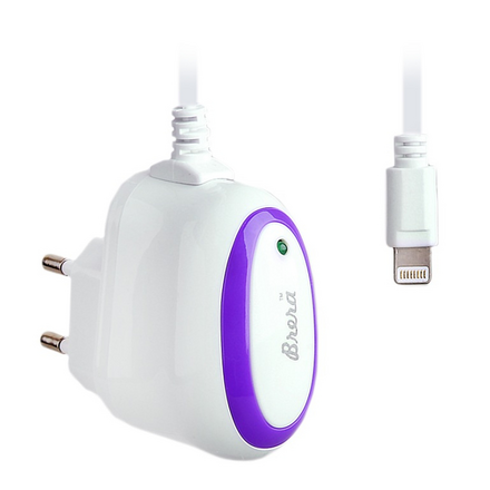 Зарядное устройство Brera Classic Lightning 1A White-Purple 47196