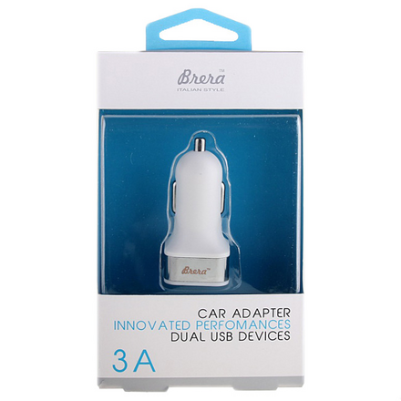 Зарядное устройство Brera CAU1-3A 2xUSB White-Silver 35978