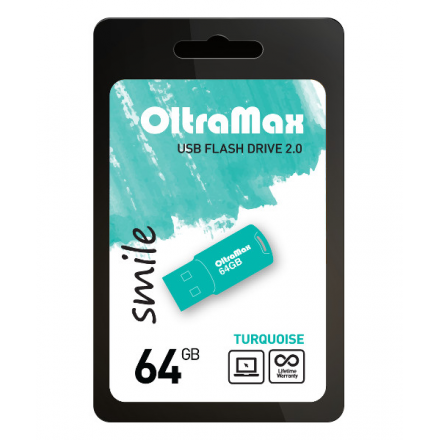 USB Flash Drive 64Gb - OltraMax Smile Turquoise OM064GB-Smile-Tu