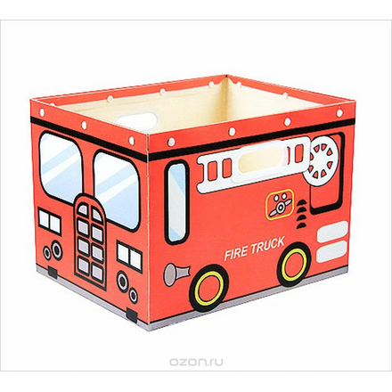 Коробка для хранения House & Holder "Fire Truck", цвет: красный, 38 см х 30 см х 27 см