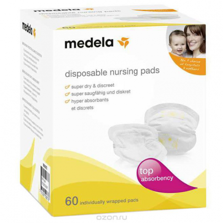 Medela Прокладки впитывающие для бюстгальтера 60 шт