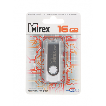 USB Flash Drive 16Gb - Mirex Swivel White 13600-FMUSWT16