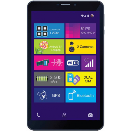 Планшеты Digma Digma Plane S8.0 (8/1280x800/1024Mb/WIFI/Google Android 5.1)