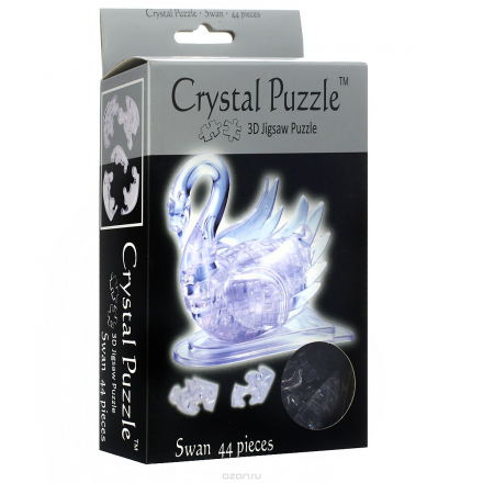 Crystal Puzzle Лебедь, цвет: прозрачный. Объемный 3D-пазл, 44 элемента