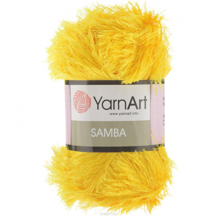 Пряжа для вязания YarnArt "Samba", цвет: ярко-желтый (5500), 150 м, 100 г, 5 шт