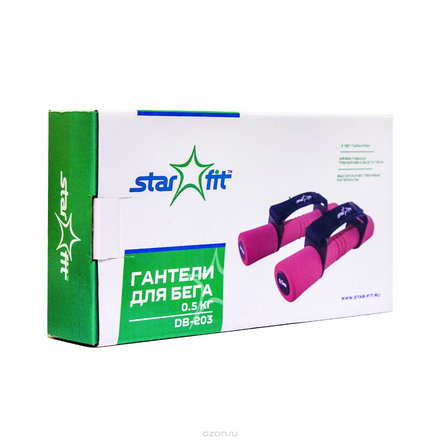 Гантель неопреновая "Star Fit", 0,5 кг, цвет: розовый. DB-203